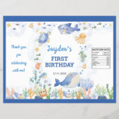 海動物少年誕生日チップバッグラッパー チラシ (正面)