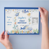 海動物少年誕生日チップバッグラッパー チラシ (手)