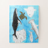 海動物水彩パズル、30ピース ジグソーパズル (縦)
