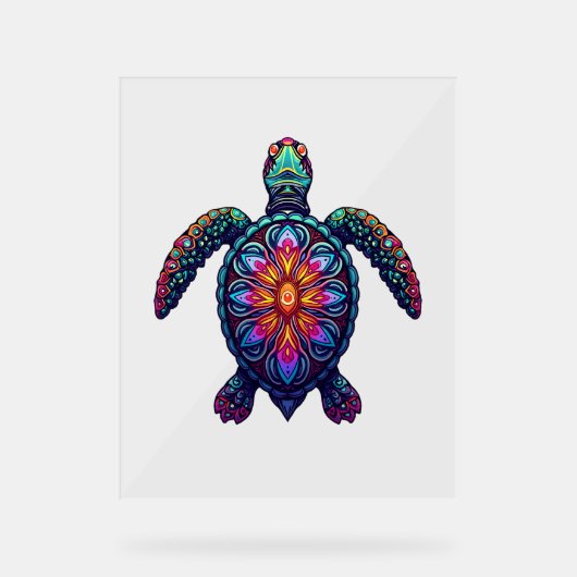 海動物絞り染めトバルシーアニマルマオリタトル アクリルサイン (正面)