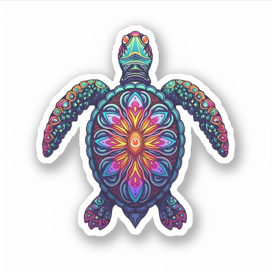 海動物絞り染めトバルシーアニマルマオリタトル シール (正面)