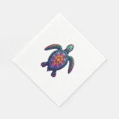 海動物絞り染めトバルシーアニマルマオリタトル スタンダードランチョンナプキン (角)