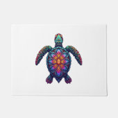 海動物絞り染めトバルシーアニマルマオリタトル ドアマット (正面)