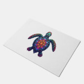 海動物絞り染めトバルシーアニマルマオリタトル ドアマット (アングル)