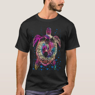 海動物絞り染めトバルシーアニマルマオリタトル Tシャツ