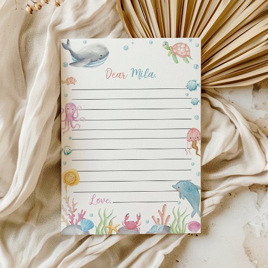 海動物誕生日タイムカプセルメッセージカード サンキューカード