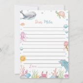 海動物誕生日タイムカプセルメッセージカード サンキューカード (正面)