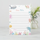 海動物誕生日タイムカプセルメッセージカード サンキューカード (スタンド正面)