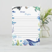 海動物誕生日タイムカプセルメッセージカード サンキューカード (スタンド正面)