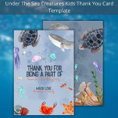 海動物鯨生誕会サンキューカード サンキューカード
