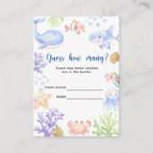 海動物 – ボトル内のキャンディの数 エンクロージャーカード (正面)