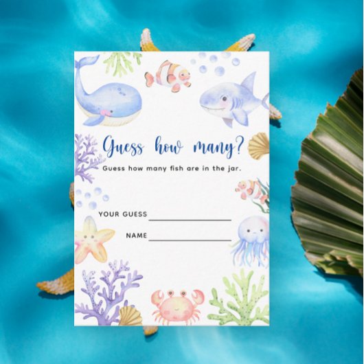 海動物 – 瓶の中に何匹の魚がいる エンクロージャーカード