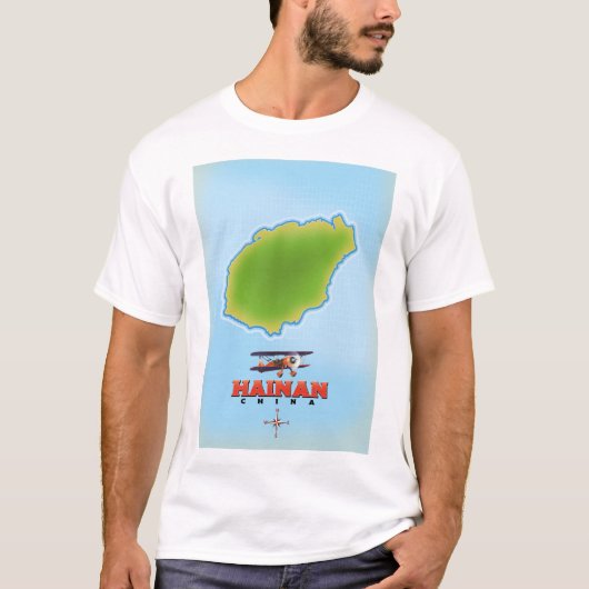 海南中国の地図 Tシャツ (正面)