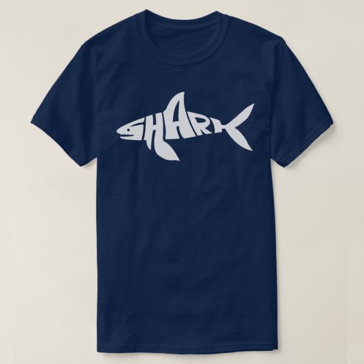 海及びスキューバダイビングLoのサメ模様デザイン Tシャツ (デザイン正面)