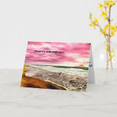 海及びビーチカード上のハッピーバースデーカード カード (黄色い花)