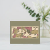 海図地中海の（1695年） ポストカード (スタンド正面)