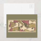 海図地中海の（1695年） ポストカード (正面/裏面)