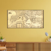 海地中海の地図バイギョウメサンソン(1680) キャンバスプリント (インサイチュ (リビング))