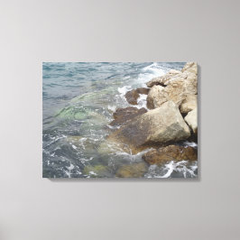海地中海の水岩沿岸写真 キャンバスプリント