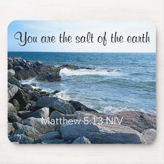 海塩の写真Earth Bible Verse マウスパッド (正面)