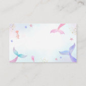 海夏のマーメイドの赤ちゃんシャワー用のテールブック エンクロージャーカード (裏面)