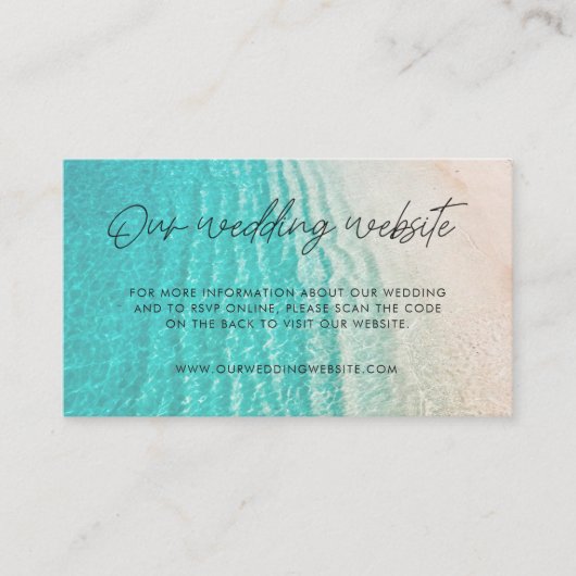 海夏ビーチ結婚式WebサイトRSVP Qrコード エンクロージャーカード (正面)