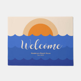 海夕日のミニマルな場面 ドアマット