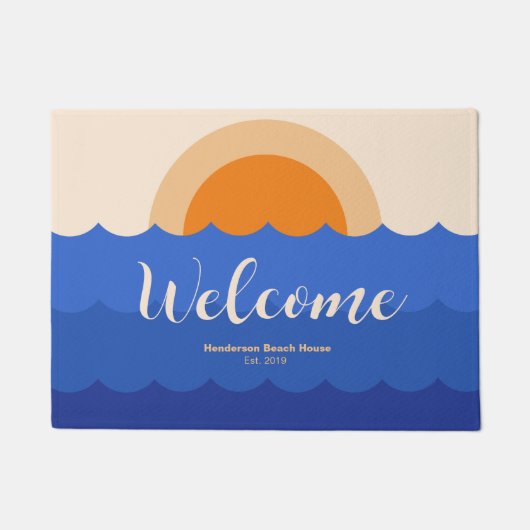 海夕日のミニマルな場面 ドアマット (正面)