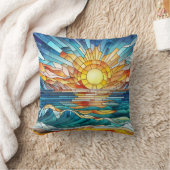 海夕日モザイクアート クッション (ブランケット)