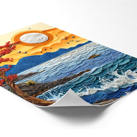 海夕日 ポスター (角)