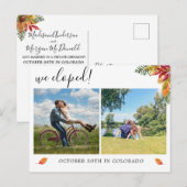 海外でこっそり結婚式 秋の写真入りポストカード 案内ポストカード (正面/裏面)