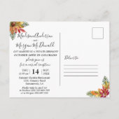 海外でこっそり結婚式 秋の写真入りポストカード 案内ポストカード (裏面)