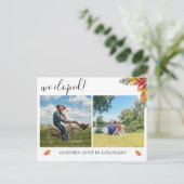 海外でふたりだけの結婚式　秋の写真入りポストカード 案内ポストカード (スタンド正面)