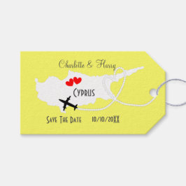 海外の結婚式キプロスは日付を保存 ギフトタグ