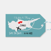 海外の結婚式キプロスは日付を保存 ギフトタグ (正面(横))