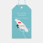 海外の結婚式ジャマイカ日付を保存 ギフトタグ (正面)