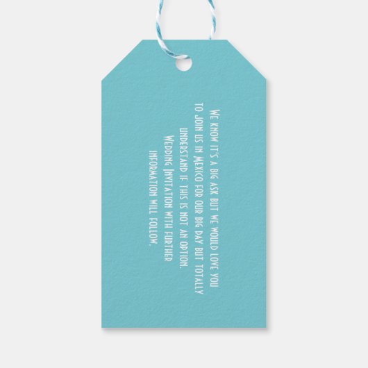 海外の結婚式メキシコ日付を保存 ギフトタグ (裏面)