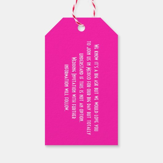 海外の結婚式メキシコ日付を保存 ギフトタグ (裏面)