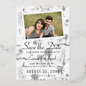 海外ウェディングパスポート 結婚式の延期日通知 箔招待状 (裏面)
