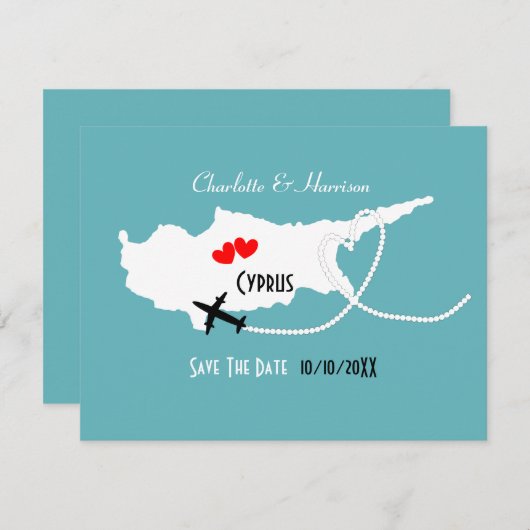 海外挙式 キプロス 保存日 セーブザデート (正面/裏面)