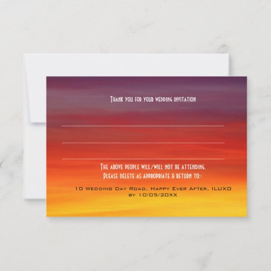 海外挙式 ケニア RSVP 招待状 (裏面)