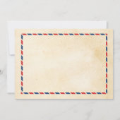 海外旅行先ウェディング飛行機 招待状 (裏面)