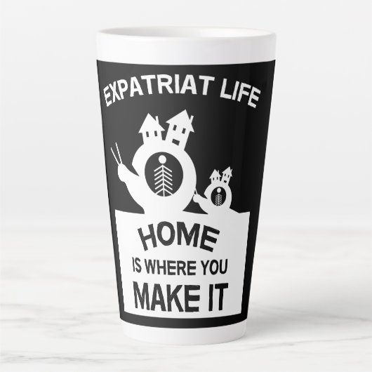 海外駐在員が家族や贈り物を広める カフェラテマグ (正面)