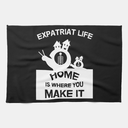 海外駐在員が家族や贈り物を広める キッチンタオル (横)