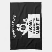 海外駐在員が家族や贈り物を広める キッチンタオル (縦)