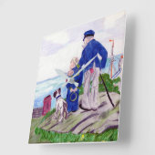 海大尉および孫 スクエア壁時計 (傾斜)