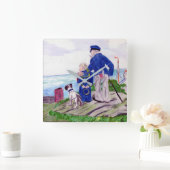 海大尉および孫 スクエア壁時計 (ホーム)