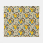 海大尉魚パターン フリースブランケット (正面(横))