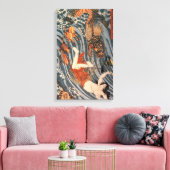 海女と龍,国芳，女&ドラゴン，国芳，浮世絵 キャンバスプリント (インサイチュ (リビング))