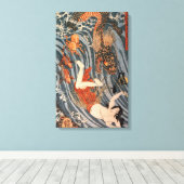 海女と龍,国芳，女&ドラゴン，国芳，浮世絵 キャンバスプリント (インサイチュ (ウッドフロア))